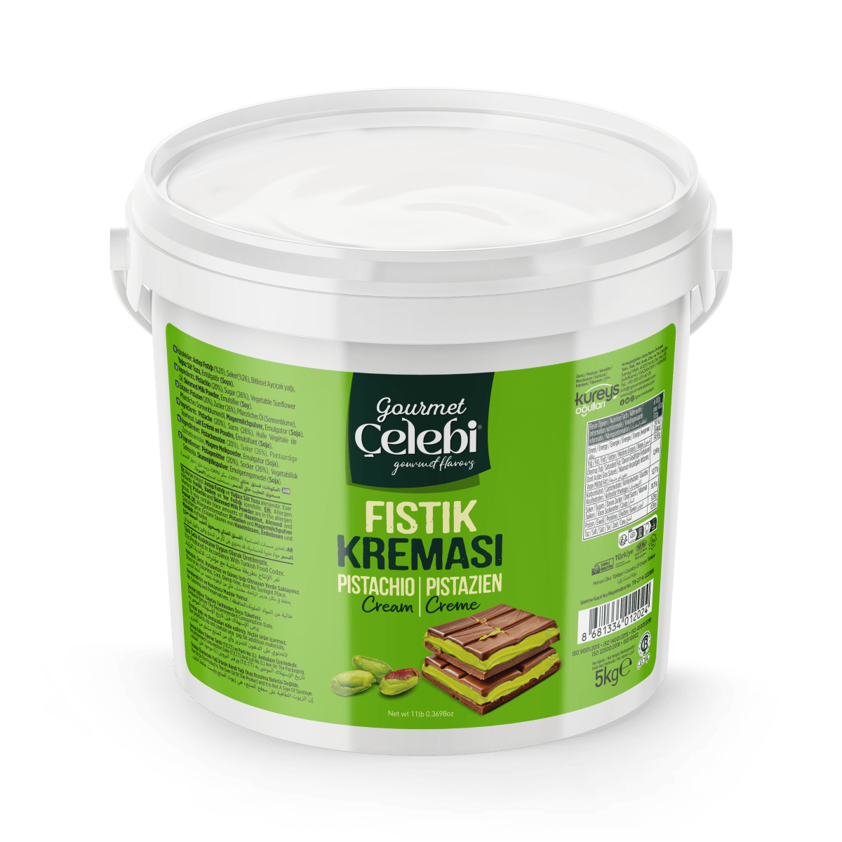 Celebiogullari Professional Antep Pistachio Cream (20% Pistachio) - 500g, 1kg & 5kg Buckets - TryAladdin