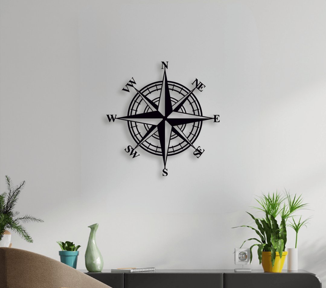 NR Dizayn | Compass Decorative Metal Wall Art - TryAladdin