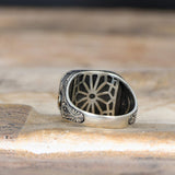 Tesbihevim | Men's Silver Ring with Onyx Stone - TryAladdin