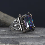 Tesbihevim | Men's Silver Ring with Mystic Topaz Stone - TryAladdin