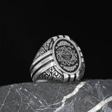 Tesbihevim | Men's Silver Men's Silver Ring with Seal of Solomon - TryAladdin