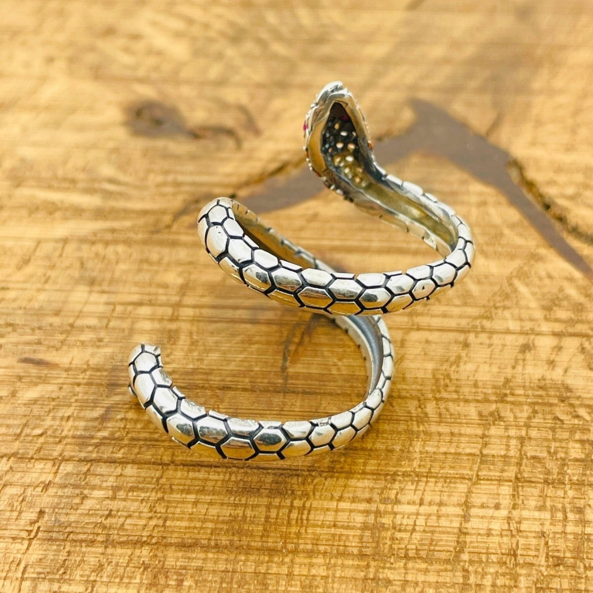 Adjustable Citrine Snake Ring - TryAladdin