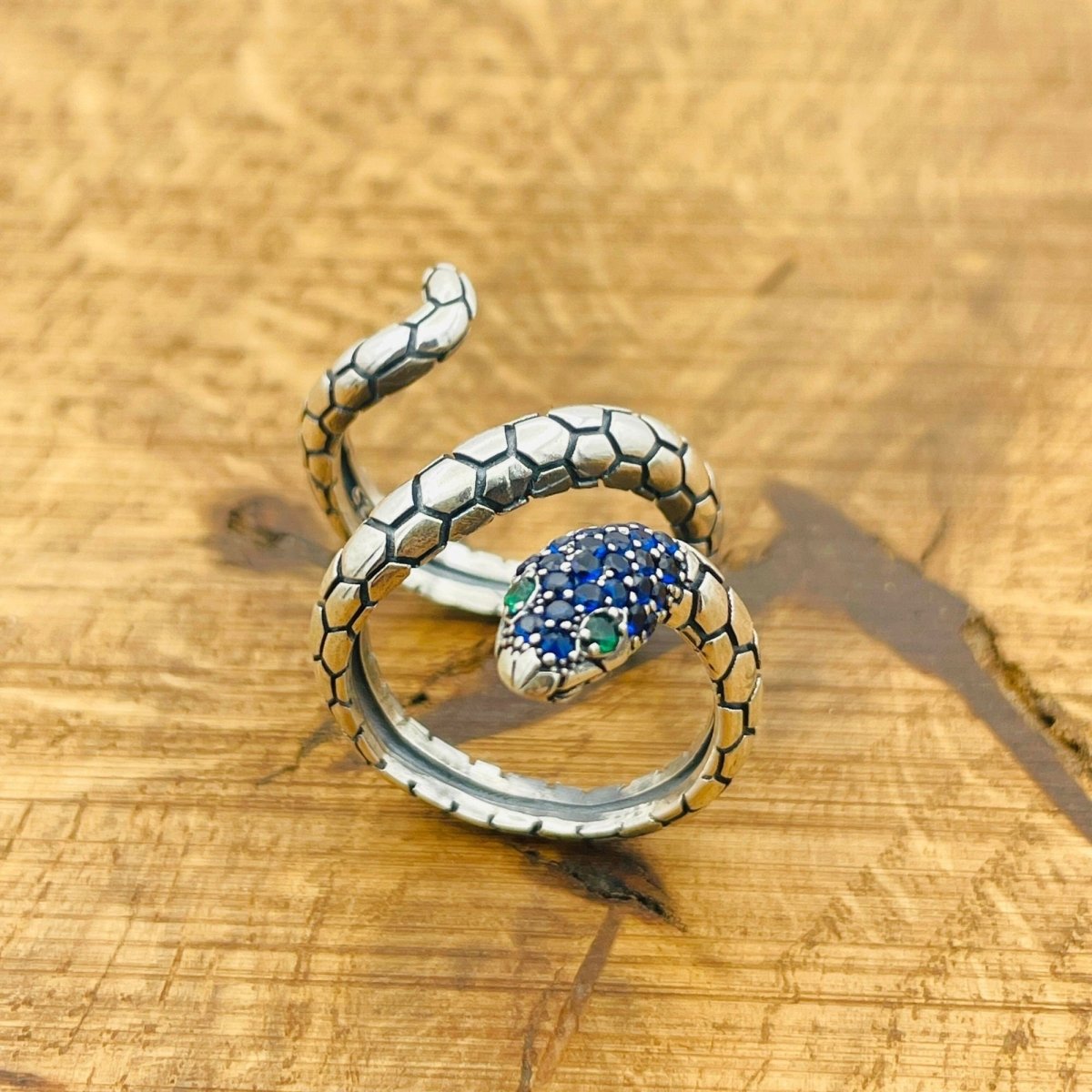 Adjustable Sapphire Snake Ring - TryAladdin