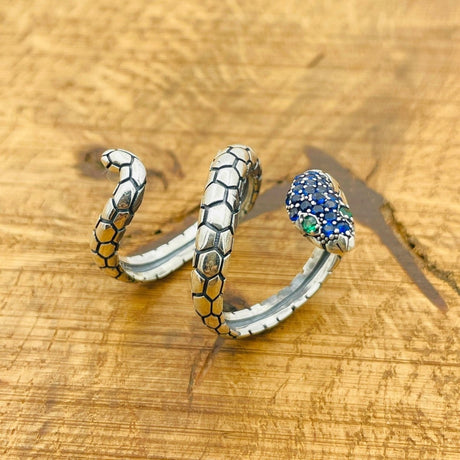 Adjustable Sapphire Snake Ring - TryAladdin