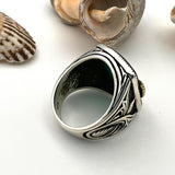 Agate Gemstone Eagle Ring Jewelry - TryAladdin