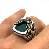 Agate Gemstone Eagle Ring Jewelry - TryAladdin