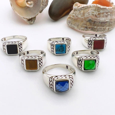 Agate Stone Ring Men - TryAladdin