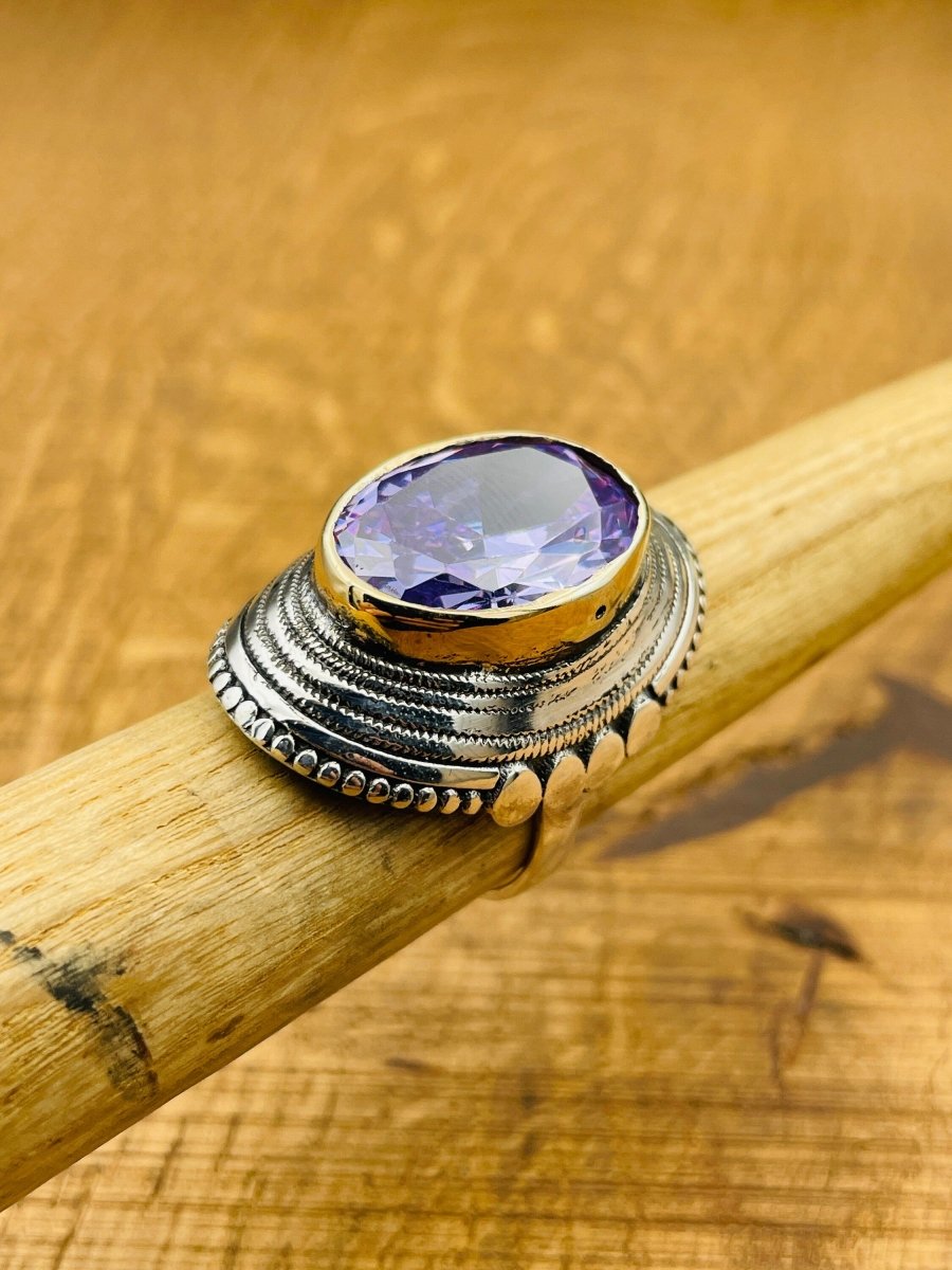 Amethyst Silver Ring - TryAladdin