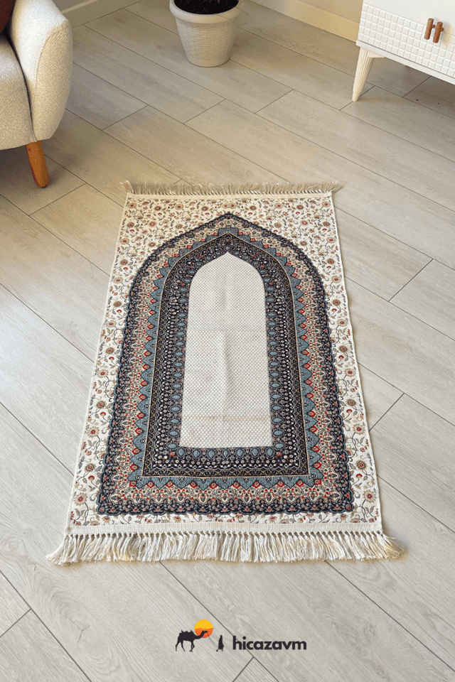 Anatolian Mihrab Design Prayer Rug (Cream) - TryAladdin