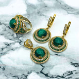 Istanbul Jewelry | Malachite Ottoman Style Silver Jewelry Set - TryAladdin