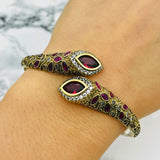 Istanbul Jewelry | Handmade Ruby Stone Ottoman Silver Bracelet - TryAladdin