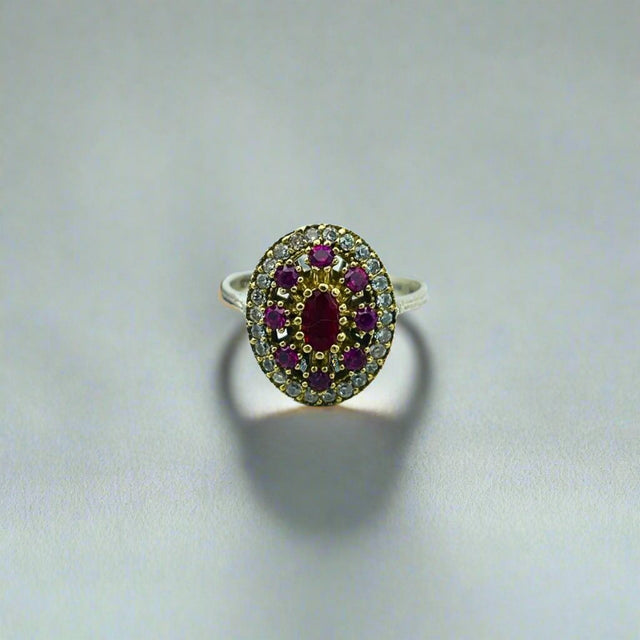 Istanbul Jewelry | Ruby Ottoman Style Handmade Silver Ring - TryAladdin