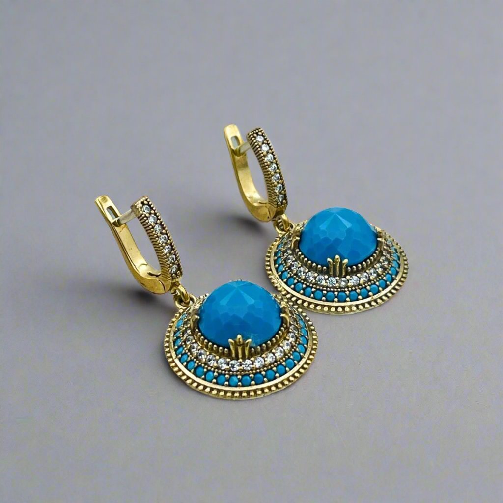 Istanbul Jewelry | Turquoise Ottoman Style Handmade Silver Set - TryAladdin