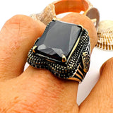 Black Onyx Big Stone Men's Ring - TryAladdin