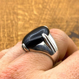 Black Onyx Silver Ring - TryAladdin