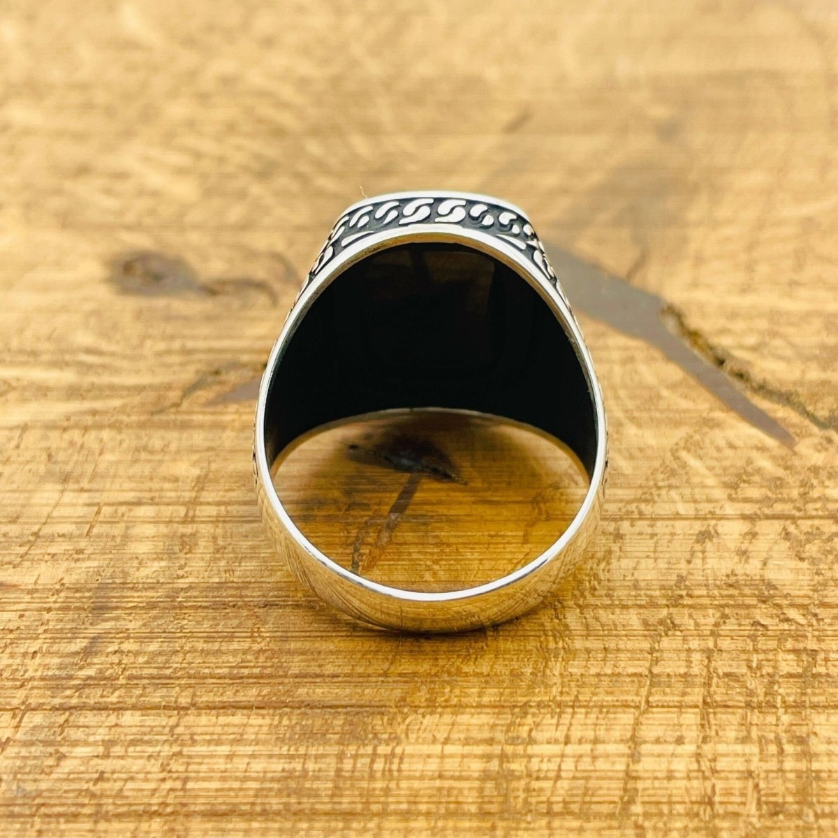 Black Onyx Silver Ring - TryAladdin