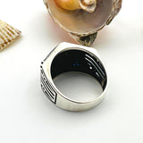 Black Onyx Stone Men's Silver Ring - TryAladdin