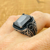 Black Zircon Stone Ring - TryAladdin