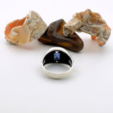 Blue Sapphire Stone Silver Ring - TryAladdin