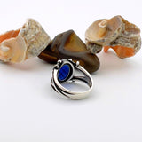 Blue Sapphire Stone Silver Ring - TryAladdin