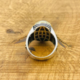 Brown Agate Silver Ring for Men - TryAladdin