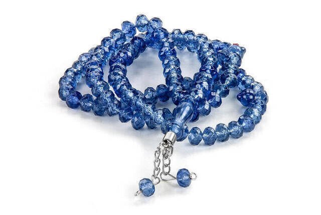 Crystal Appearance 99 Beads Hajj Umrah Gift Tasbih (10 Pieces) - Navy Blue - TryAladdin