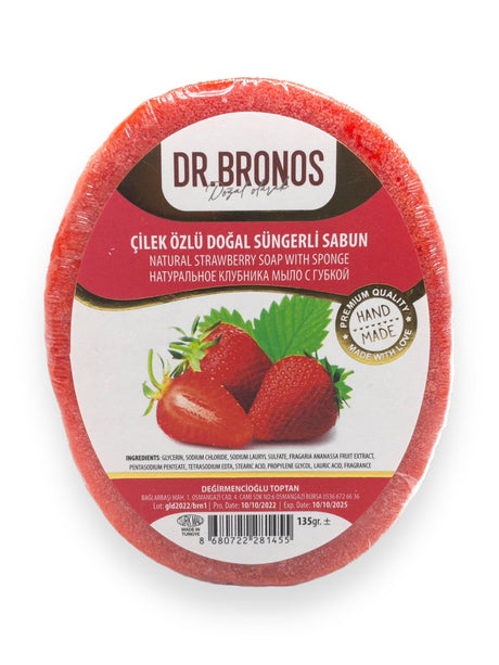 Dr. Bronos | Natural Strawberry Soap with Sponge - TryAladdin