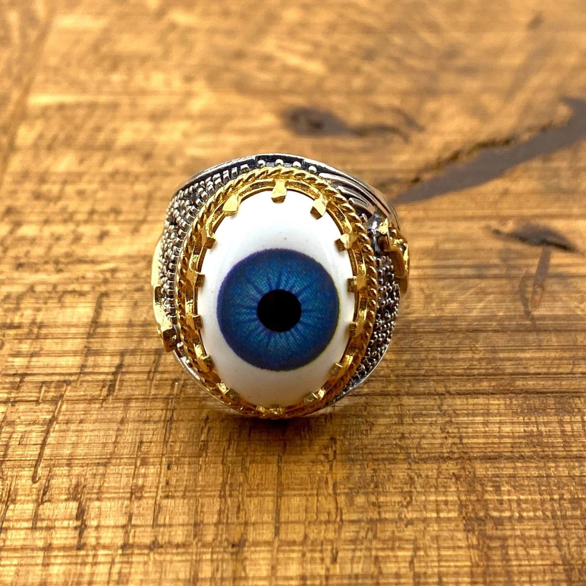 Evil Eye Silver Men’s Ring - TryAladdin