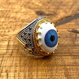 Evil Eye Silver Men’s Ring - TryAladdin