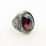 Handmade Men's Ruby Stone Silver Ring - TryAladdin