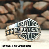 Harley Davidson 925K Sterling Silver Ring - TryAladdin