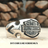 Harley Davidson Motorcycle Signet Ring - TryAladdin