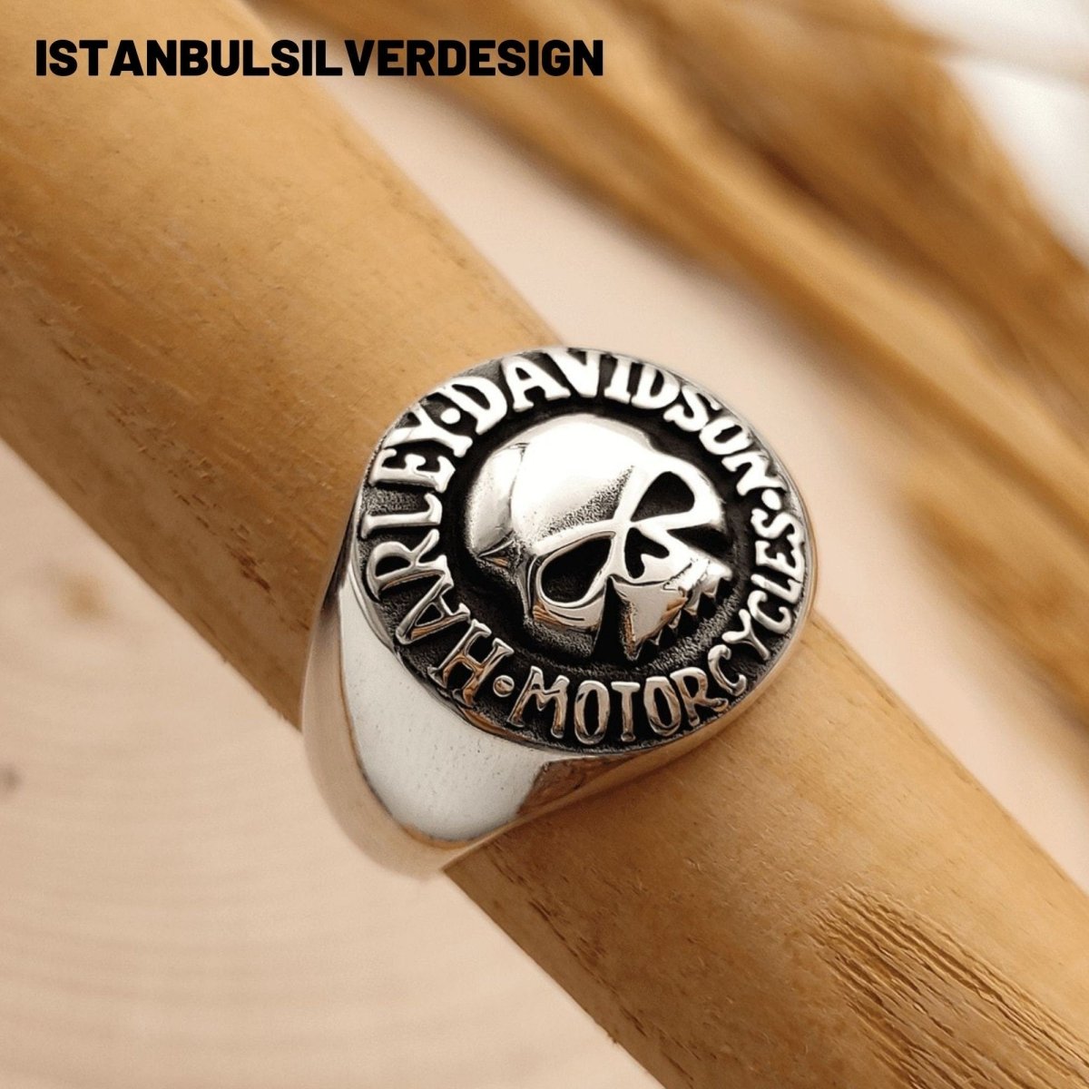 Harley Davidson Motorcycle Signet Ring - TryAladdin