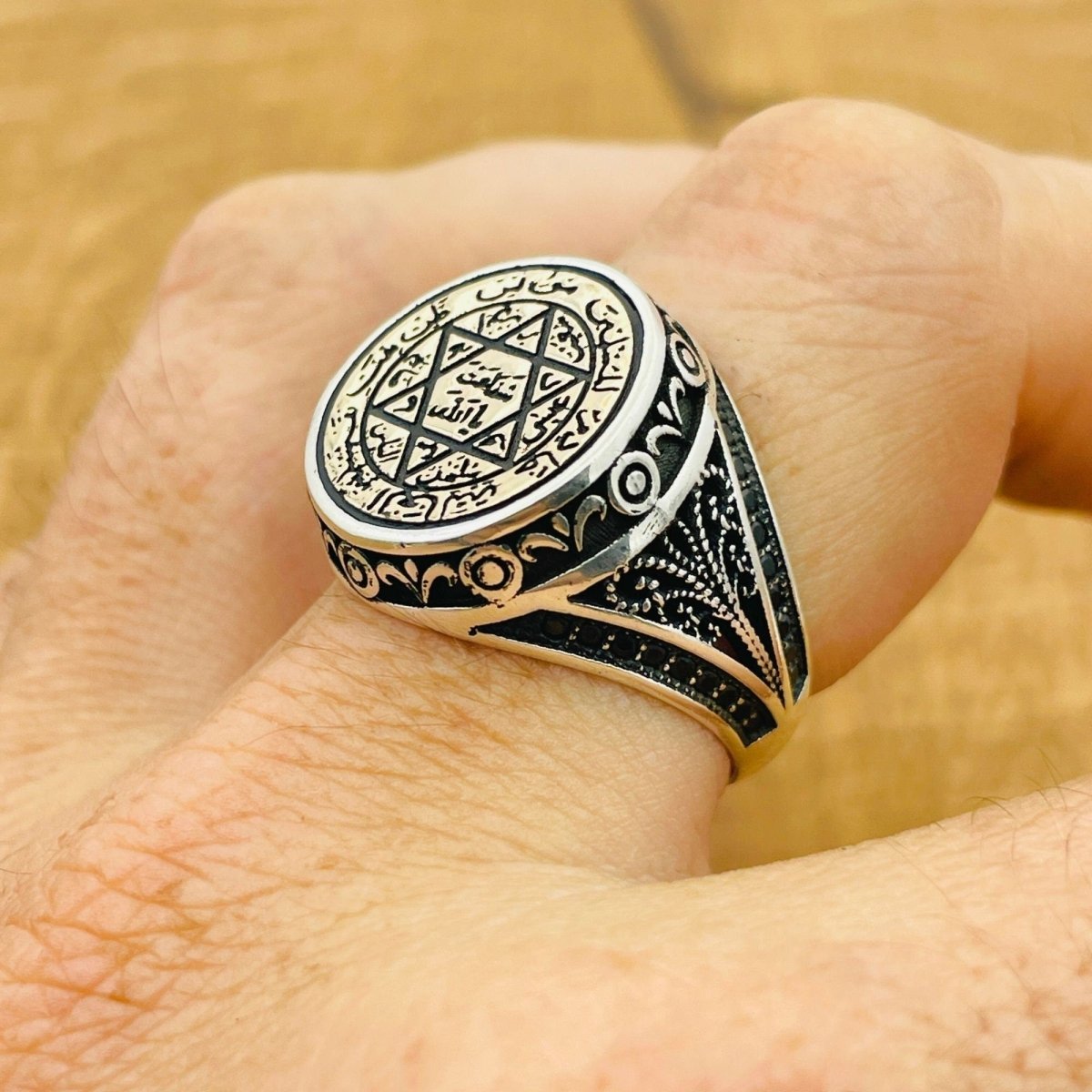 King Solomon Seal Silver Ring - TryAladdin