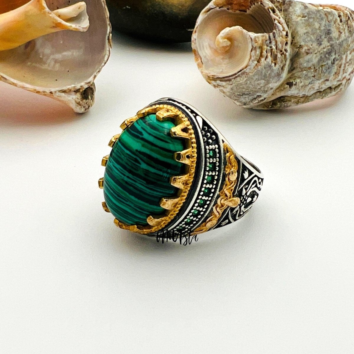 Malachite Stone Men's Ring - TryAladdin