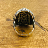 Men Black Onyx Silver Ring - TryAladdin