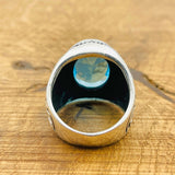 Men’s Aquamarine Oval Ring - TryAladdin