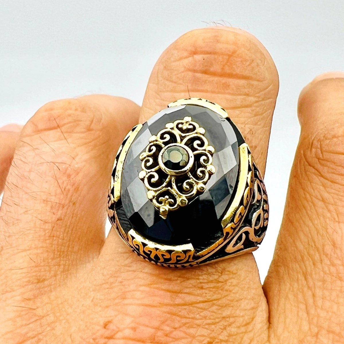 Men's Black Onyx Gemstone Ring - TryAladdin