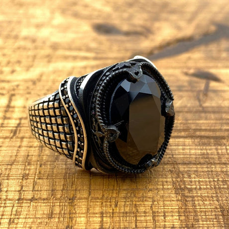 Men's Black Onyx Gemstone Ring - TryAladdin