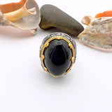 Men's Black Onyx Silver Ring - TryAladdin