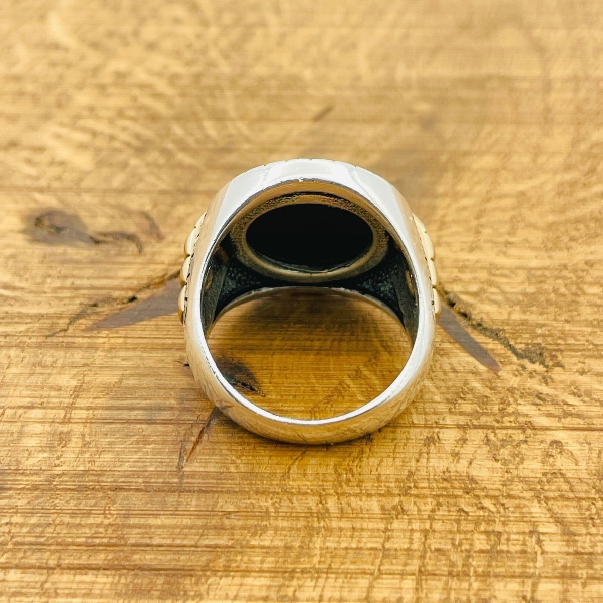 Men's Black Onyx Silver Ring - TryAladdin