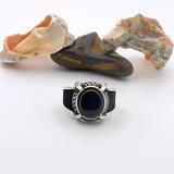 Men's Black Onyx Stone Silver Ring - TryAladdin