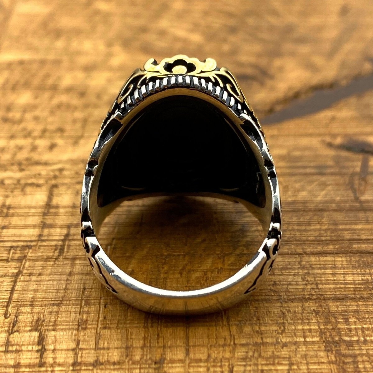 Men's Black Zircon Silver Ring - TryAladdin