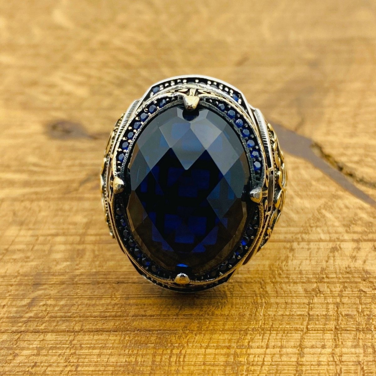 Men's Blue Zircon Ring - TryAladdin