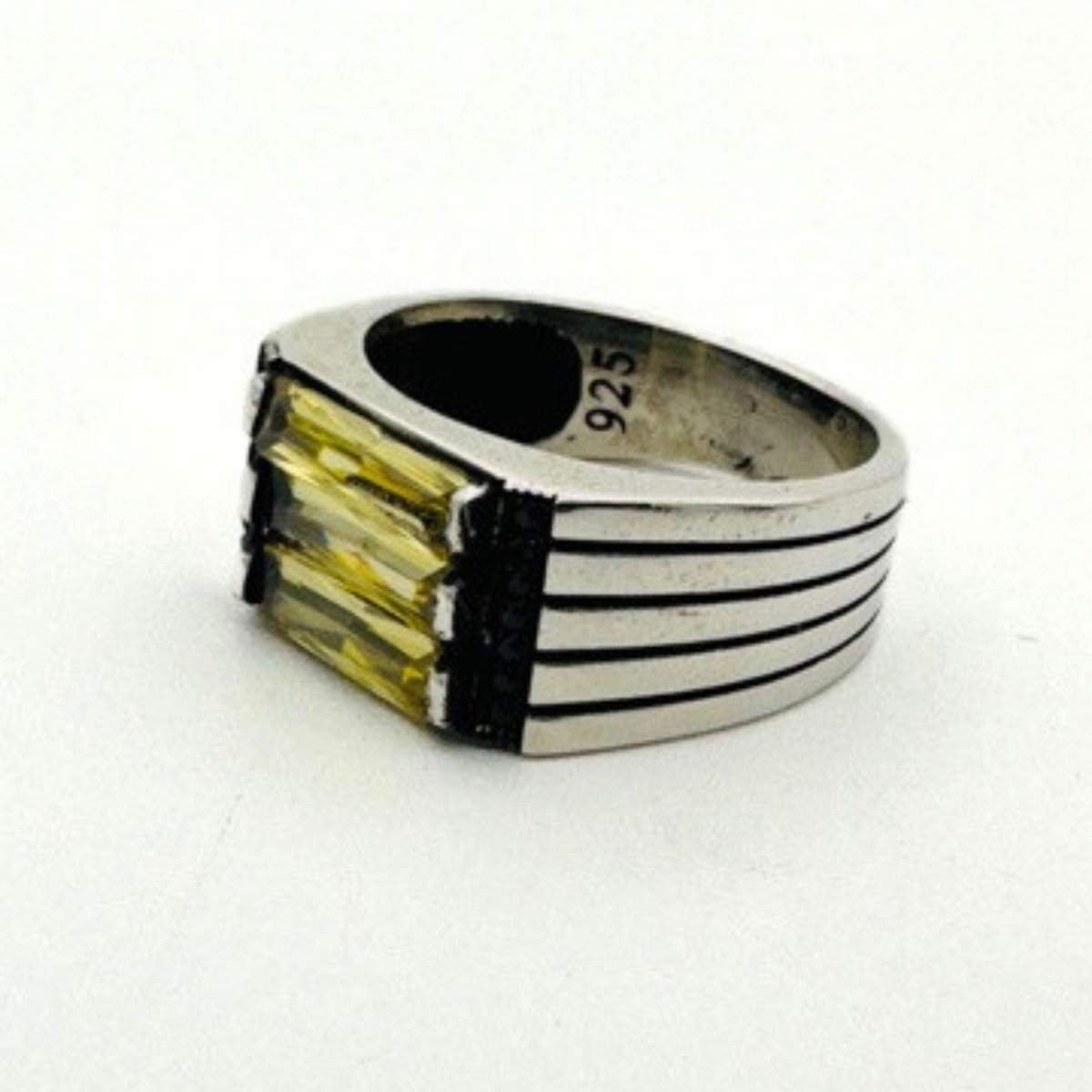 Men's Citrine Silver Ring - TryAladdin