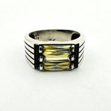 Men's Citrine Silver Ring - TryAladdin