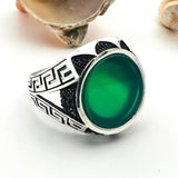 Men's Green Agate Stone Ring - TryAladdin