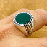 Men's Green Aqeeq Ring - TryAladdin