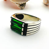 Men's Green Emerald Stone Ring - TryAladdin