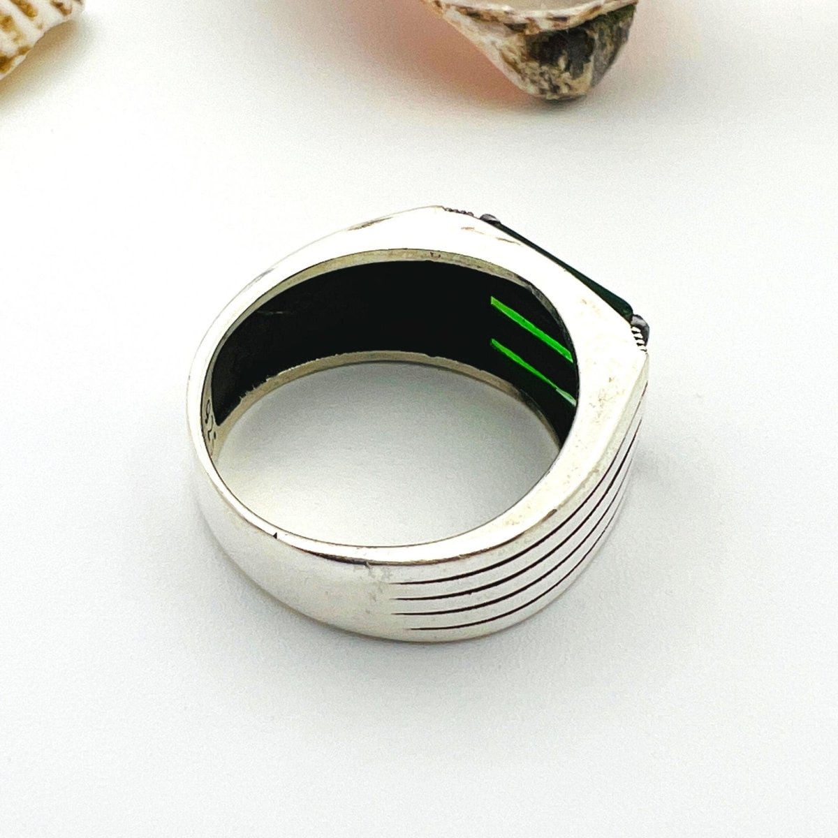 Men's Green Emerald Stone Ring - TryAladdin